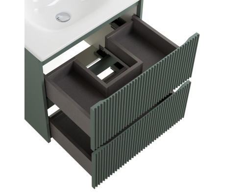 Тумба с раковиной подвесная 60 см, BelBagno UNO-600-2C-SO-VO Еловый матовый, раковина белая BB-8099-60