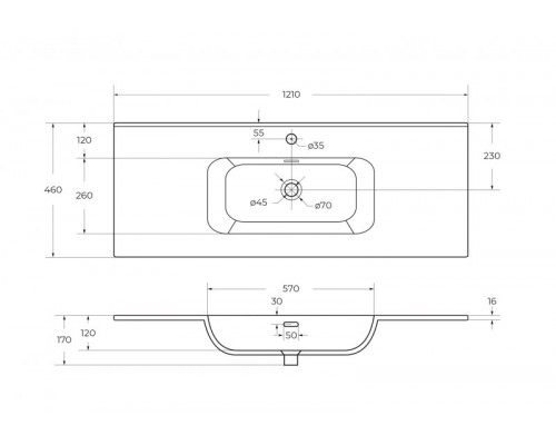 Мебель для ванной подвесная CEZARES DUET-N-1200-2C-SO-SPF-P Sapfiro