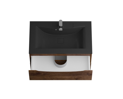 Тумба с раковиной подвесная BelBagno MARINO-800 Rovere Moro, раковина черная BB800/450-LV-ART-PR-NERO