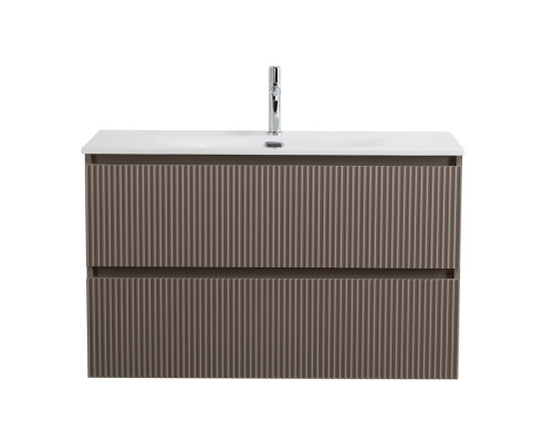 Тумба с раковиной подвесная 100 см, BelBagno UNO-MINI-1000-2C-SO-СO Бежевый матовый, раковина белая BB-8099-3-100