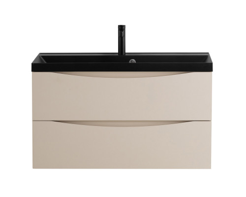 Тумба с раковиной подвесная BelBagno MARINO-800 Crema Opaco, раковина черная  BB800/450-LV-ART-AST-NERO