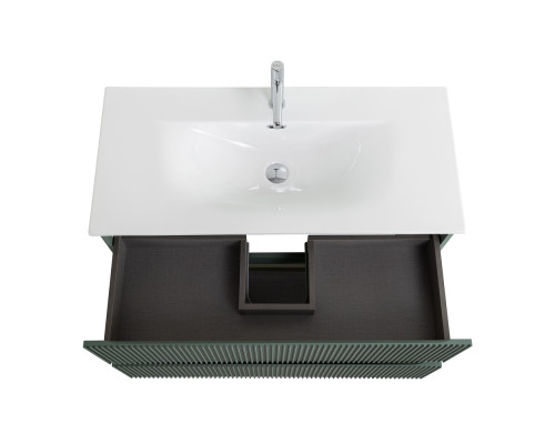 Тумба с раковиной подвесная 100 см, BelBagno UNO-1000-2C-SO-VO Еловый матовый, раковина белая BB-8099-100