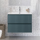 Тумба с раковиной подвесная 80 см, BelBagno UNO-MINI-800-2C-SO-AO Голубой матовый, раковина белая BB-8099-3-80