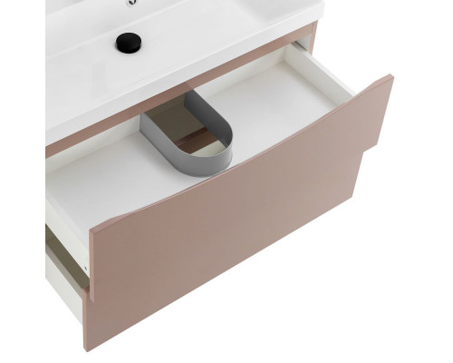 Тумба с раковиной подвесная BelBagno MARINO-800 Capucino Lucido, раковина белая BB800/450-LV-MR-AST