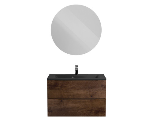 Тумба с раковиной подвесная BelBagno MARINO-800 Rovere Moro, раковина черная BB800/450-LV-ART-PR-NERO