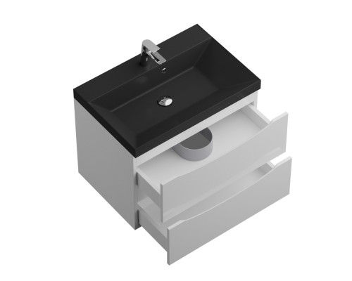 Тумба с раковиной подвесная BelBagno MARINO-700 Bianco Lucido, раковина черная BB700/450-LV-ART-AST-NERO