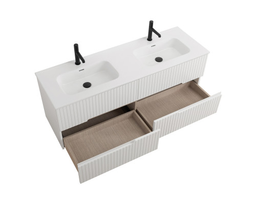 Мебель для ванной подвесная с четырьмя ящиками CEZARES DUET-N-1400-4C-SO-2-BL Bianco Lucido эмаль