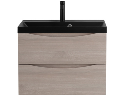 Тумба с раковиной подвесная BelBagno MARINO-700 Rovere Grigio, раковина чёрная BB700/450-LV-ART-AST-NERO