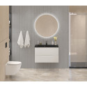 Тумба с раковиной подвесная BelBagno MARINO-800 Bianco Opaco, раковина черная BB800/450-LV-ART-PR-NERO