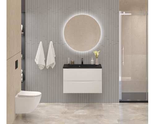 Тумба с раковиной подвесная BelBagno MARINO-800 Bianco Opaco, раковина черная BB800/450-LV-ART-PR-NERO