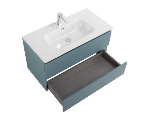 Тумба с раковиной подвесная BelBagno KRAFT-900-2C-SO-AO, 90 см, Голубой матовый, раковина белая BB1000ETL