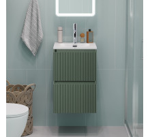 Тумба с раковиной подвесная 40 см, BelBagno UNO-MINI-400-2C-SO-VO Еловый матовый, раковина белая BB-8099-3-40