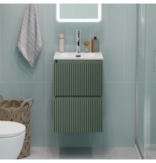 Тумба с раковиной подвесная 40 см, BelBagno UNO-MINI-400-2C-SO-VO Еловый матовый, раковина белая BB-8099-3-40