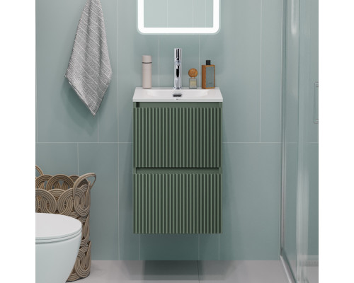 Тумба с раковиной подвесная 40 см, BelBagno UNO-MINI-400-2C-SO-VO Еловый матовый, раковина белая BB-8099-3-40