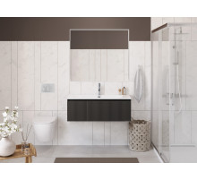 Тумба с раковиной подвесная 100 см, BelBagno UNO-1000-1C-SO-GSO Темно-Серый матовый, раковина белая BB-8099-100