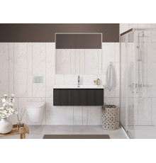 Тумба с раковиной подвесная 100 см, BelBagno UNO-1000-1C-SO-GSO Темно-Серый матовый, раковина белая BB-8099-100