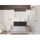 Тумба с раковиной подвесная 100 см, BelBagno UNO-1000-1C-SO-GSO Темно-Серый матовый, раковина белая BB-8099-100