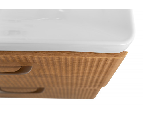 Подвесная тумба с раковиной Belbagno DUE 60 см Rovere Nature DUE-600-2C-SO-RN-P + BB-8076-3-60