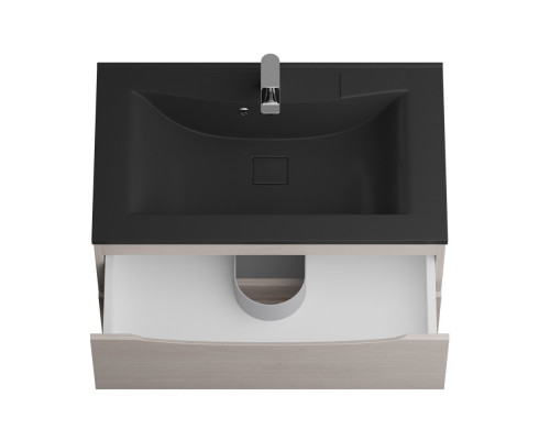 Тумба с раковиной подвесная BelBagno MARINO-800 Rovere Grigio, раковина черная BB800/450-LV-ART-PR-NERO