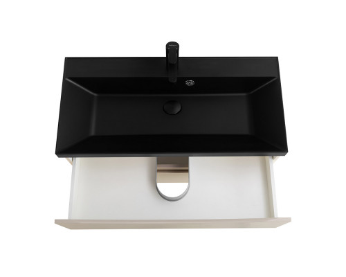 Тумба с раковиной подвесная BelBagno MARINO-800 Crema Opaco, раковина черная  BB800/450-LV-ART-AST-NERO
