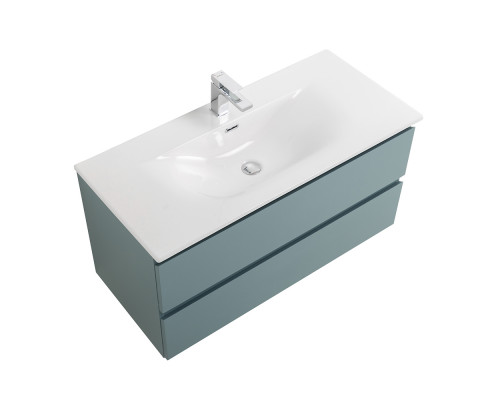 Тумба с раковиной подвесная BelBagno KRAFT-900-2C-SO-AO, 90 см, Голубой матовый, раковина белая BB-8099-90