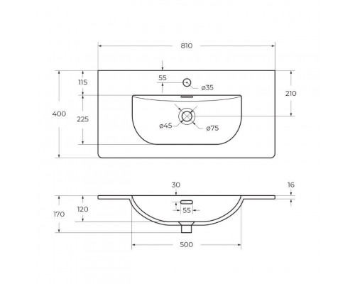 Тумба с раковиной подвесная 80 см, BelBagno UNO-MINI-800-2C-SO-СO Бежевый матовый, раковина белая BB-8099-3-80