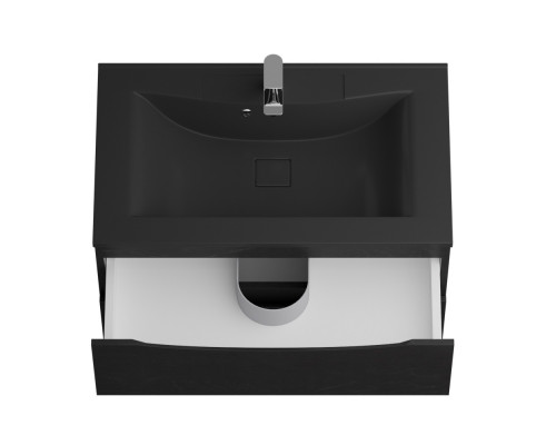 Тумба с раковиной подвесная BelBagno MARINO-800 Rovere Cioccolato Amaro, раковина  BB800/450-LV-ART-PR-NERO