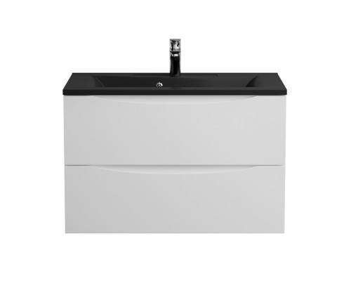 Тумба с раковиной подвесная BelBagno Marino-800, Bianco Lucido, раковина черная BB800/450-LV-ART-PR-NERO