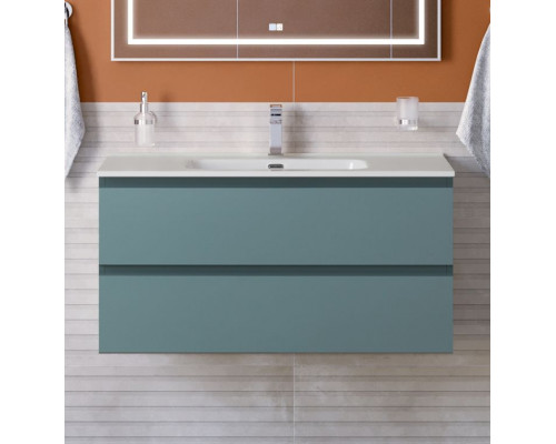 Тумба с раковиной подвесная BelBagno KRAFT-1000-2C-SO-AO Голубой матовый, раковина белая BB1000ETL