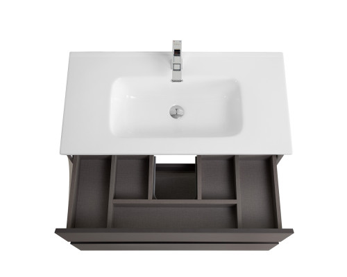 Тумба с раковиной подвесная BelBagno KRAFT-900-2C-SO-GSO, 90 см, Темно-Серый Матовый, раковина белая BB900ETL