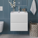 Тумба с раковиной подвесная 70 см, BelBagno UNO-700-2C-SO-BO Bianco Opaco, раковина белая BB-8099-70