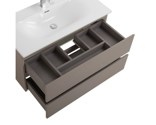 Тумба с раковиной подвесная BelBagno KRAFT-900-2C-SO-CO, 90 см, Бежевый Матовый, раковина белая BB-8099-90
