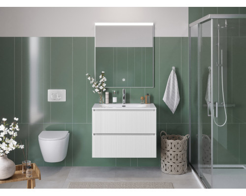 Тумба с раковиной подвесная 70 см, BelBagno UNO-MINI-700-2C-SO-BO Белая матовая, раковина белая BB-8099-3-70