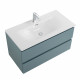 Тумба с раковиной подвесная BelBagno KRAFT-800-2C-SO-AO, 80 см, Голубой Матовый, раковина белая BB-8099-80