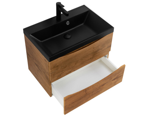 Тумба с раковиной подвесная BelBagno MARINO-700 Rovere Nature, раковина чёрная BB700/450-LV-ART-AST-NERO