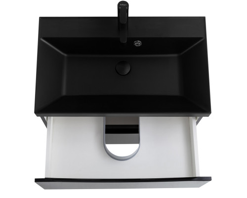 Тумба с раковиной подвесная BelBagno MARINO-700 Nero Lucido, раковина чёрная BB700/450-LV-ART-AST-NERO