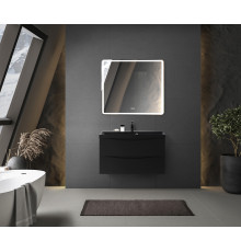 Тумба с раковиной подвесная BelBagno MARINO-800 Nero Lucido, раковина черная BB800/450-LV-ART-AST-NERO