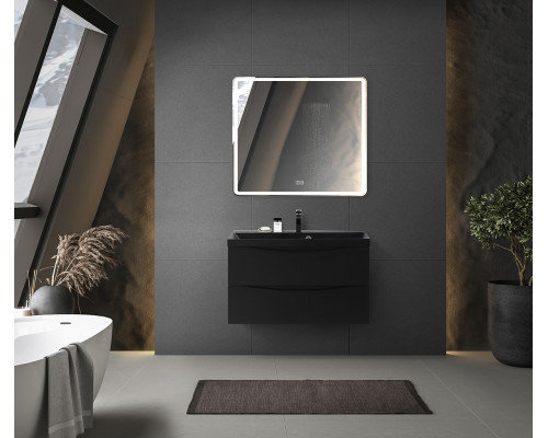 Тумба с раковиной подвесная BelBagno MARINO-800 Nero Lucido, раковина черная BB800/450-LV-ART-AST-NERO
