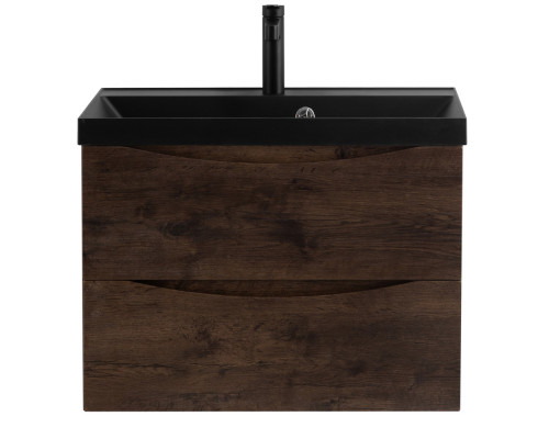 Тумба с раковиной подвесная BelBagno MARINO-700 Rovere Moro, раковина чёрная BB700/450-LV-ART-AST-NERO