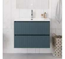 Тумба с раковиной подвесная 80 см, BelBagno UNO-800-2C-SO-AO Голубой матовый, раковина белая BB-8099-80