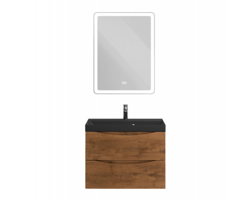 Тумба с раковиной подвесная BelBagno MARINO-700 Rovere Nature, раковина чёрная BB700/450-LV-ART-AST-NERO