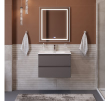 Тумба с раковиной подвесная BelBagno KRAFT-700-2C-SO-GSO, 70см, Темно-Серый Матовый, раковина белая BB-8099-70