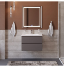 Тумба с раковиной подвесная BelBagno KRAFT-700-2C-SO-GSO, 70см, Темно-Серый Матовый, раковина белая BB-8099-70