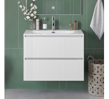 Тумба с раковиной подвесная 70 см, BelBagno UNO-MINI-700-2C-SO-BO Белая матовая, раковина белая BB-8099-3-70