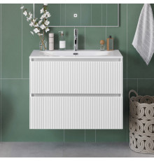 Тумба с раковиной подвесная 70 см, BelBagno UNO-MINI-700-2C-SO-BO Белая матовая, раковина белая BB-8099-3-70