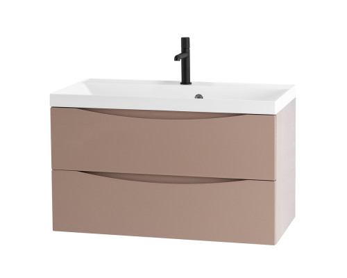 Тумба с раковиной подвесная BelBagno MARINO-800 Capucino Lucido, раковина белая BB800/450-LV-MR-PR