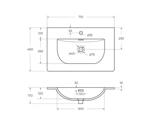 Тумба с раковиной подвесная BelBagno KRAFT-700-2C-SO-VO, 70 см, Еловый Матовый, раковина белая BB-8099-70