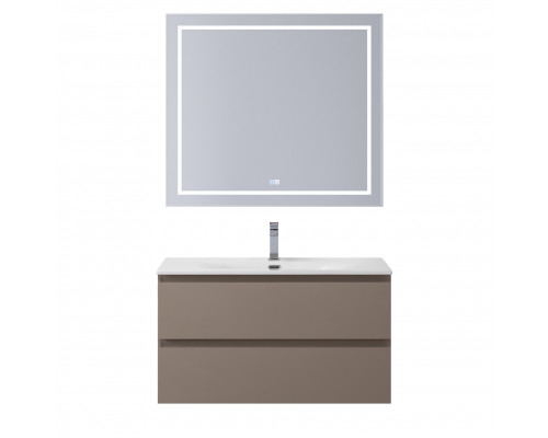 Тумба с раковиной подвесная BelBagno KRAFT-800-2C-SO-CO, 80 см, Бежевый Матовый, раковина белая BB-8099-80