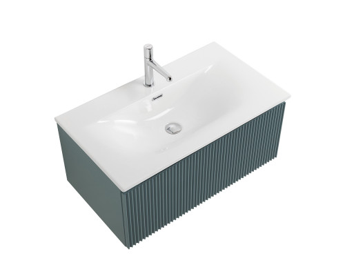 Тумба с раковиной подвесная 80 см, BelBagno UNO-800-1C-SO-AO Голубой матовый, раковина белая BB-8099-80