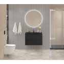 Тумба с раковиной подвесная BelBagno MARINO-800 Rovere Cioccolato Amaro, раковина  BB800/450-LV-ART-PR-NERO